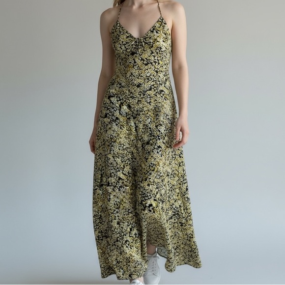 Petal and Pup Floral Maxi Dress - Yellow and Black Size 6 - Picture 1 of 11